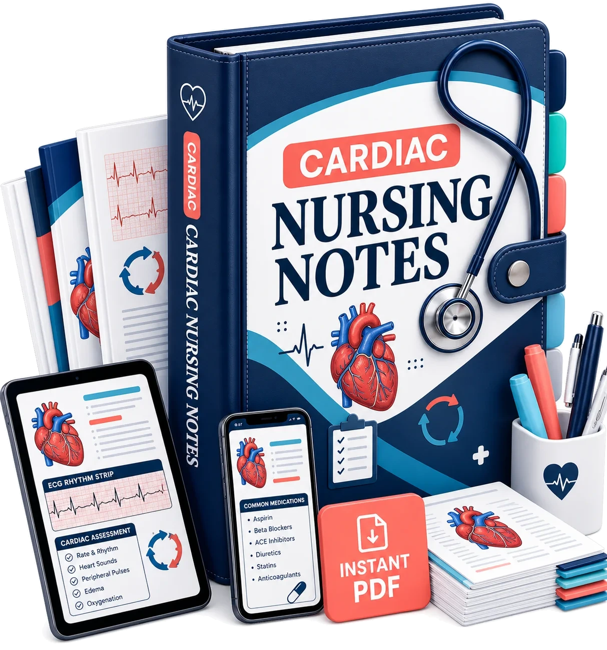 Cardiac Nursing Study Notes Bundle