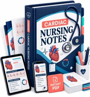 Cardiac Nursing Notes digital PDF binder mockup