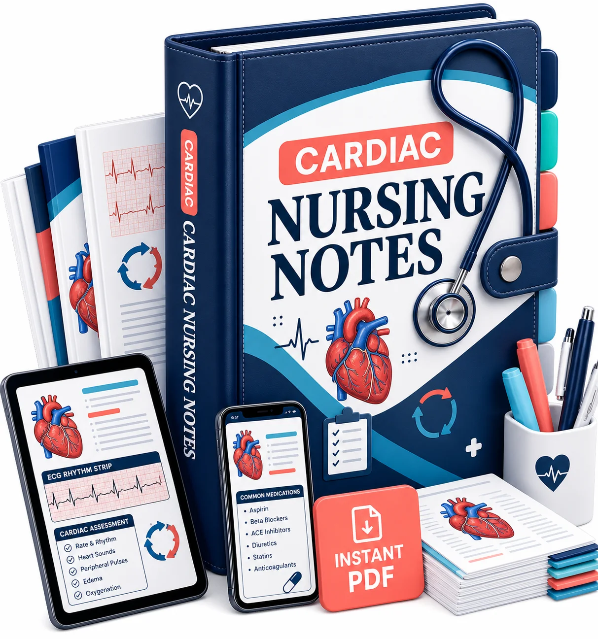 Cardiac Nursing Study Notes Bundle