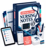Critical Care Nursing Notes digital PDF binder mockup