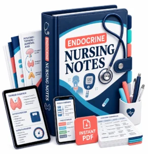 Endocrine Nursing Notes digital PDF binder mockup