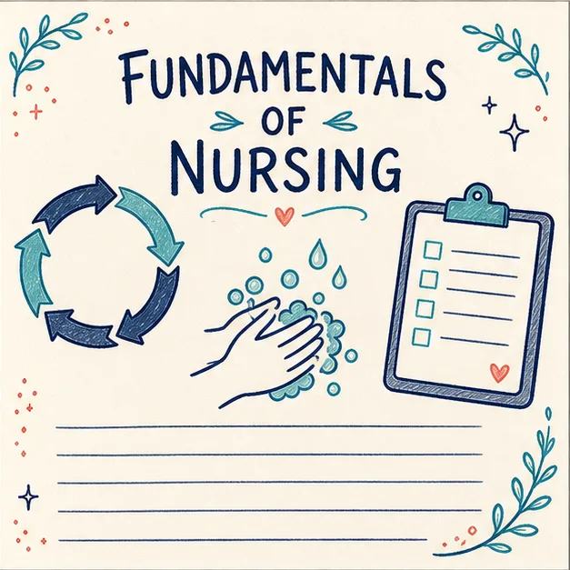 Handwritten fundamentals of nursing study cover
