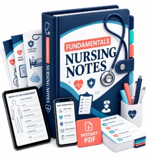 Fundamentals Nursing Notes digital PDF binder mockup