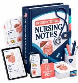 Gastrointestinal Nursing Notes digital PDF binder mockup