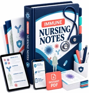 Immune Nursing Notes digital PDF binder mockup