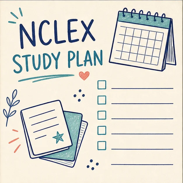 Handwritten NCLEX study plan cover