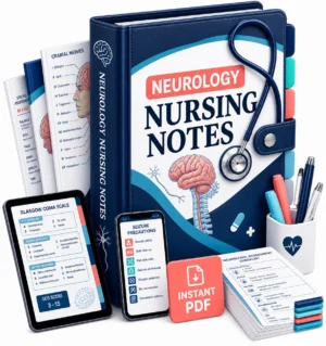 Neurology Nursing Notes digital PDF binder mockup