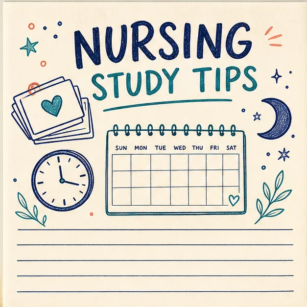 Handwritten nursing study tips cover
