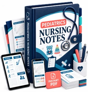 Pediatrics Nursing Notes digital PDF binder mockup