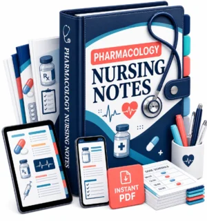 Pharmacology Nursing Notes digital PDF binder mockup