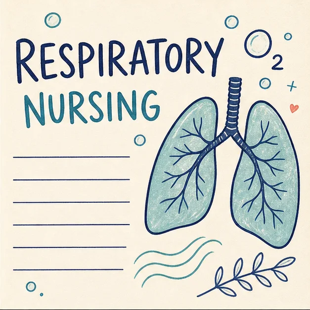 Handwritten respiratory nursing study cover