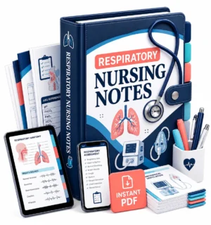 Respiratory Nursing Notes digital PDF binder mockup