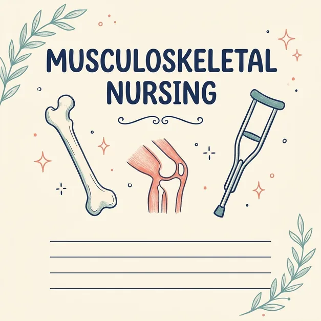 Handwritten musculoskeletal nursing study notes cover