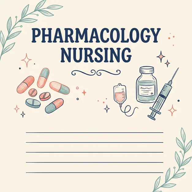 Handwritten pharmacology nursing study notes cover