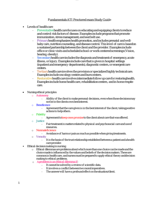 ATI Fundamentals of Nursing Study Guide - Image 3