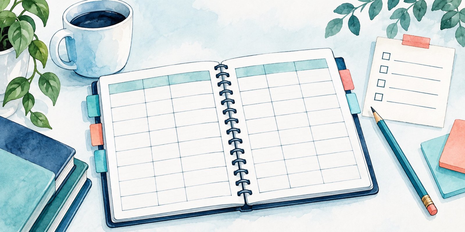 Hand-drawn notebook with blank columns for nursing question review